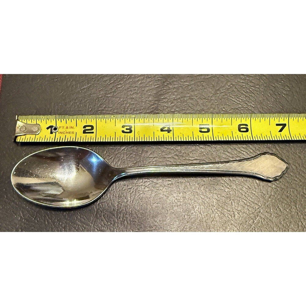 Wm. A. Rogers Deluxe Stainless Spoon, Glossy Silver Solid Handle 7 in Set of 3
